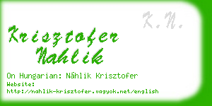krisztofer nahlik business card